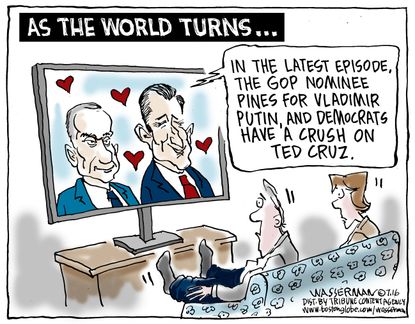 Political cartoon U.S. Vladimir Putin Ted Cruz GOP Convention