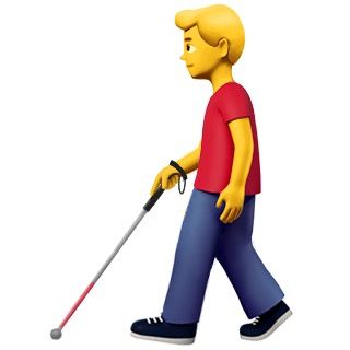 male person with probing cane