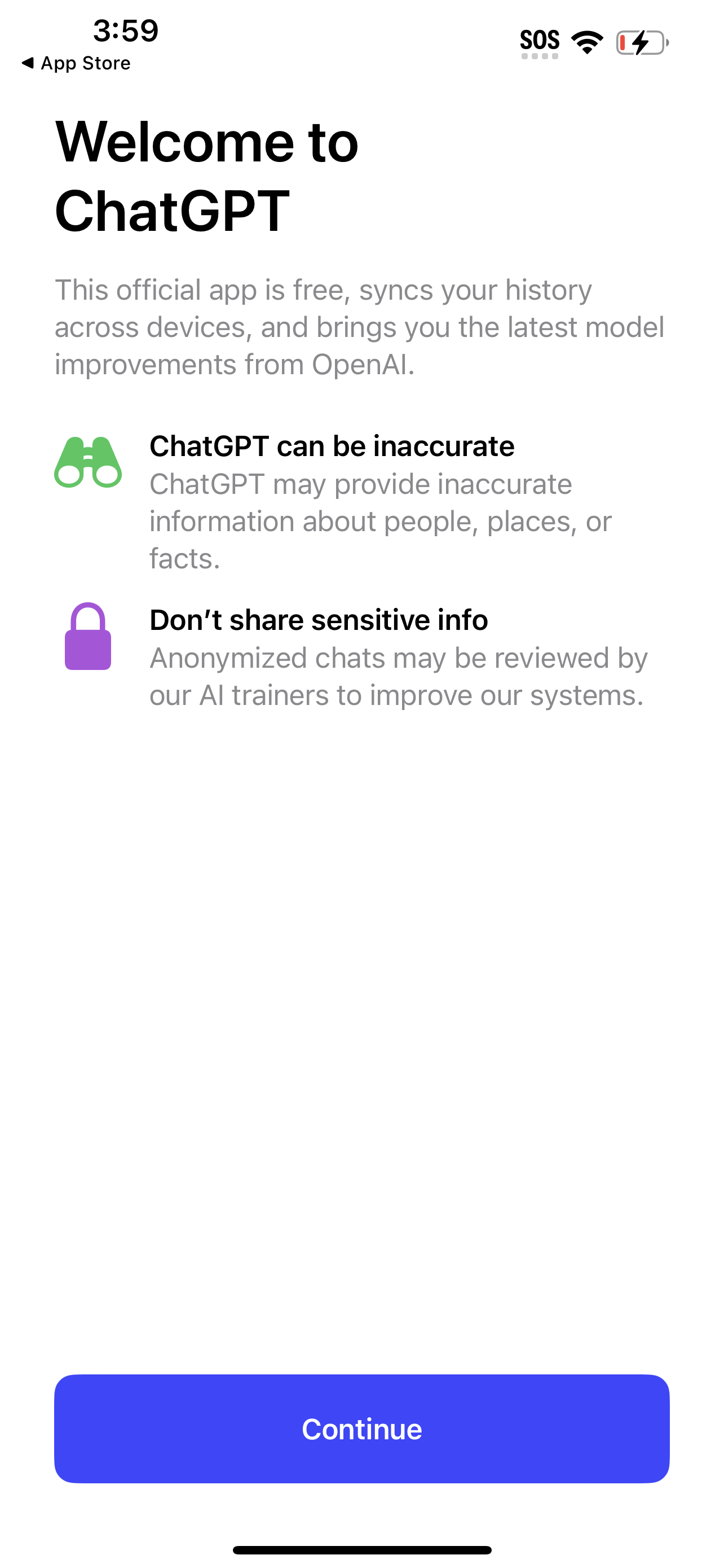 ChatGPT on iOS