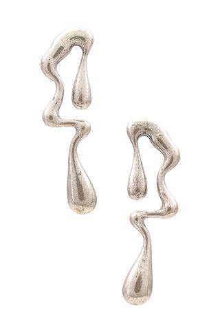 X Nat & Liv Burnished Silver Drop Earrings