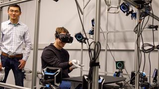 Mark Zuckerberg wears Oculus VR's glove prototypes