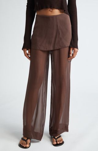 Store layered silk pants