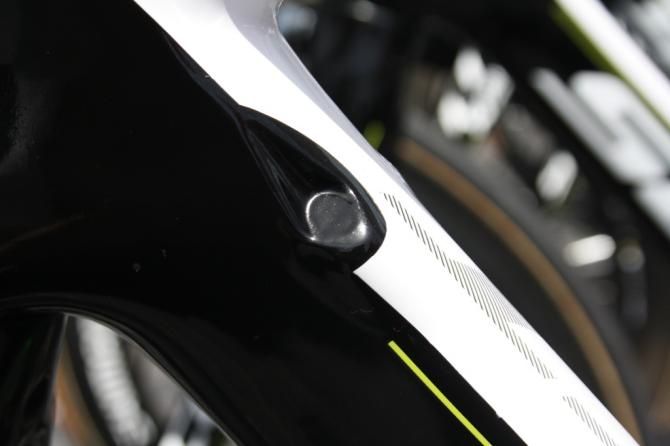 Filled-in internal routing openings on Orica-Greenedge&rsquo;s electronic-ready Foil frames make them even more aero