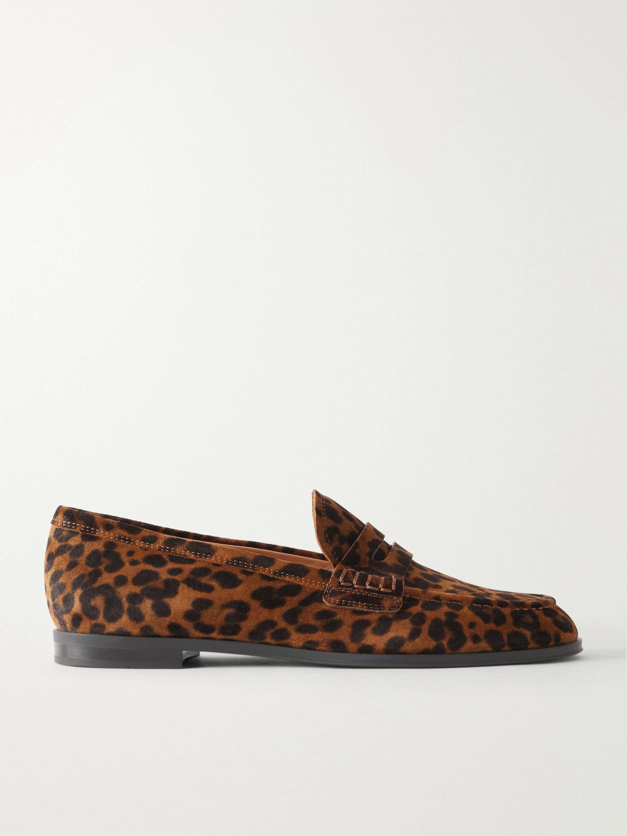 George Nuit Leopard-Print Suede Loafers