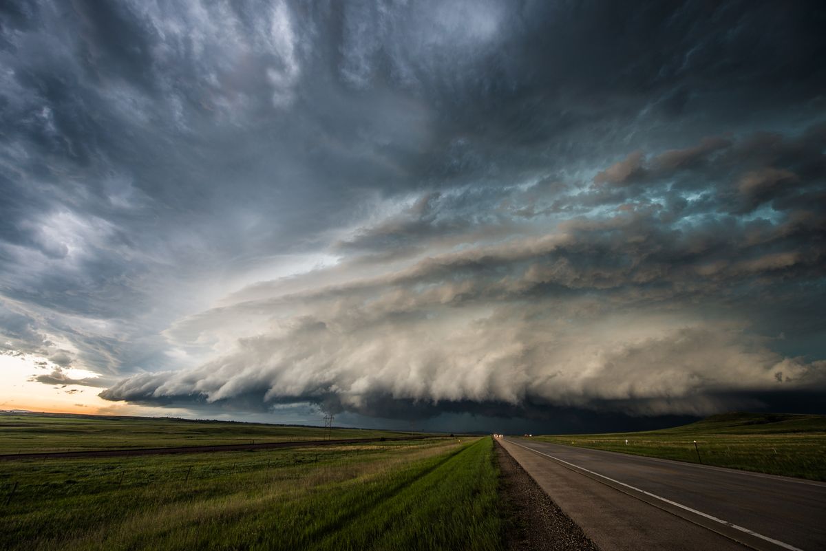 Storm clouds on a rural skyline