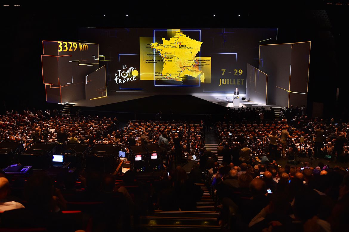 The 2018 Tour de France route is presented in Paris.