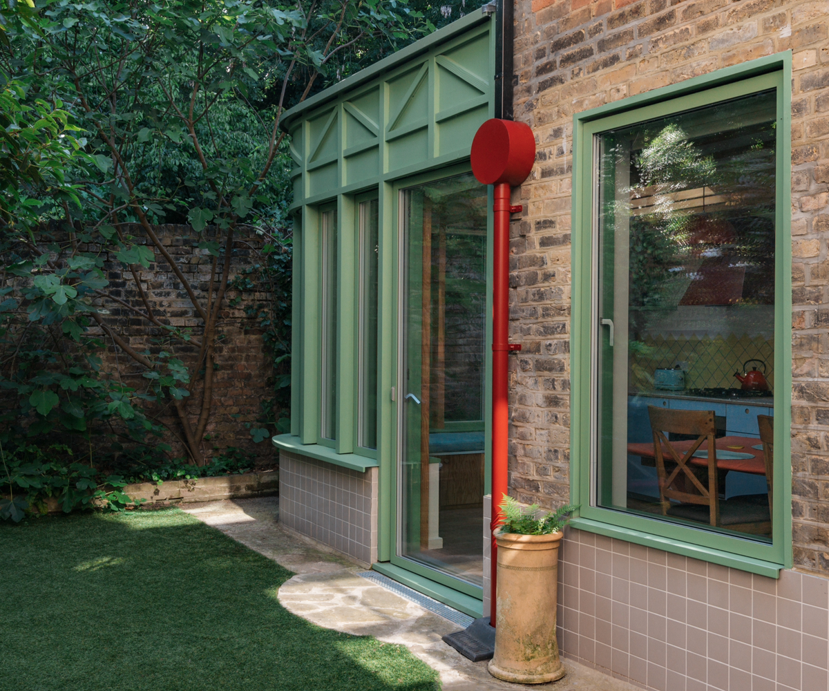 Exterior of kitchen extension and garden