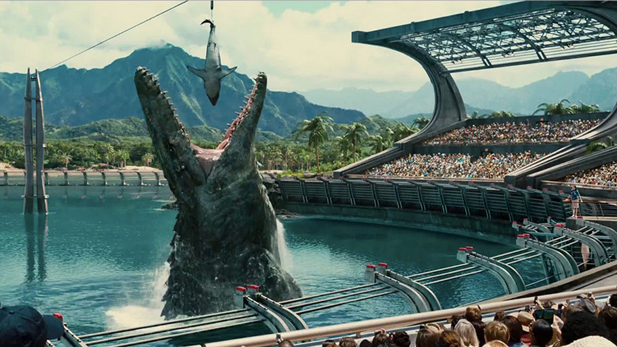 A scene from Jurassic World