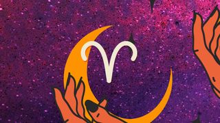 Aries horoscope symbol on a colorful background