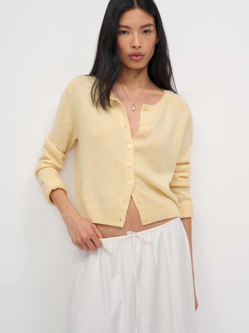 Clara Cashmere Crew Cardigan