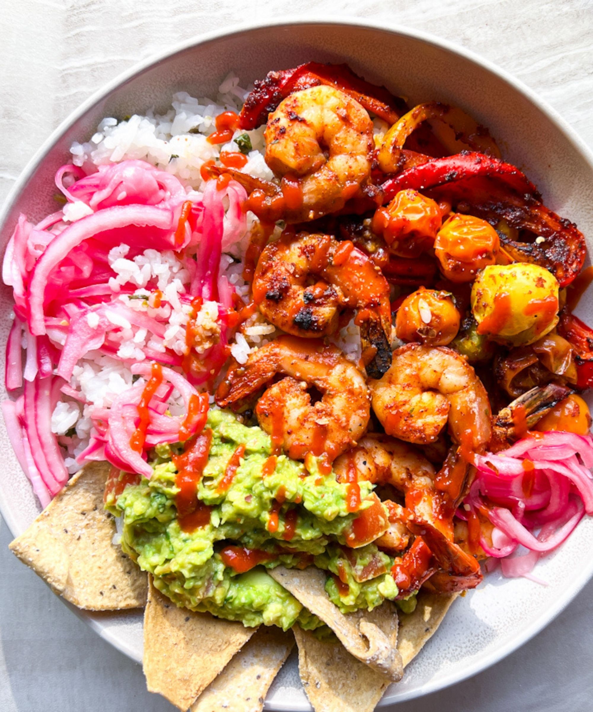 Prawn taco bowl