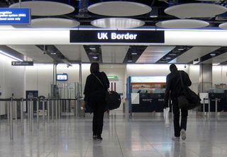 UK border at airport, customs checks