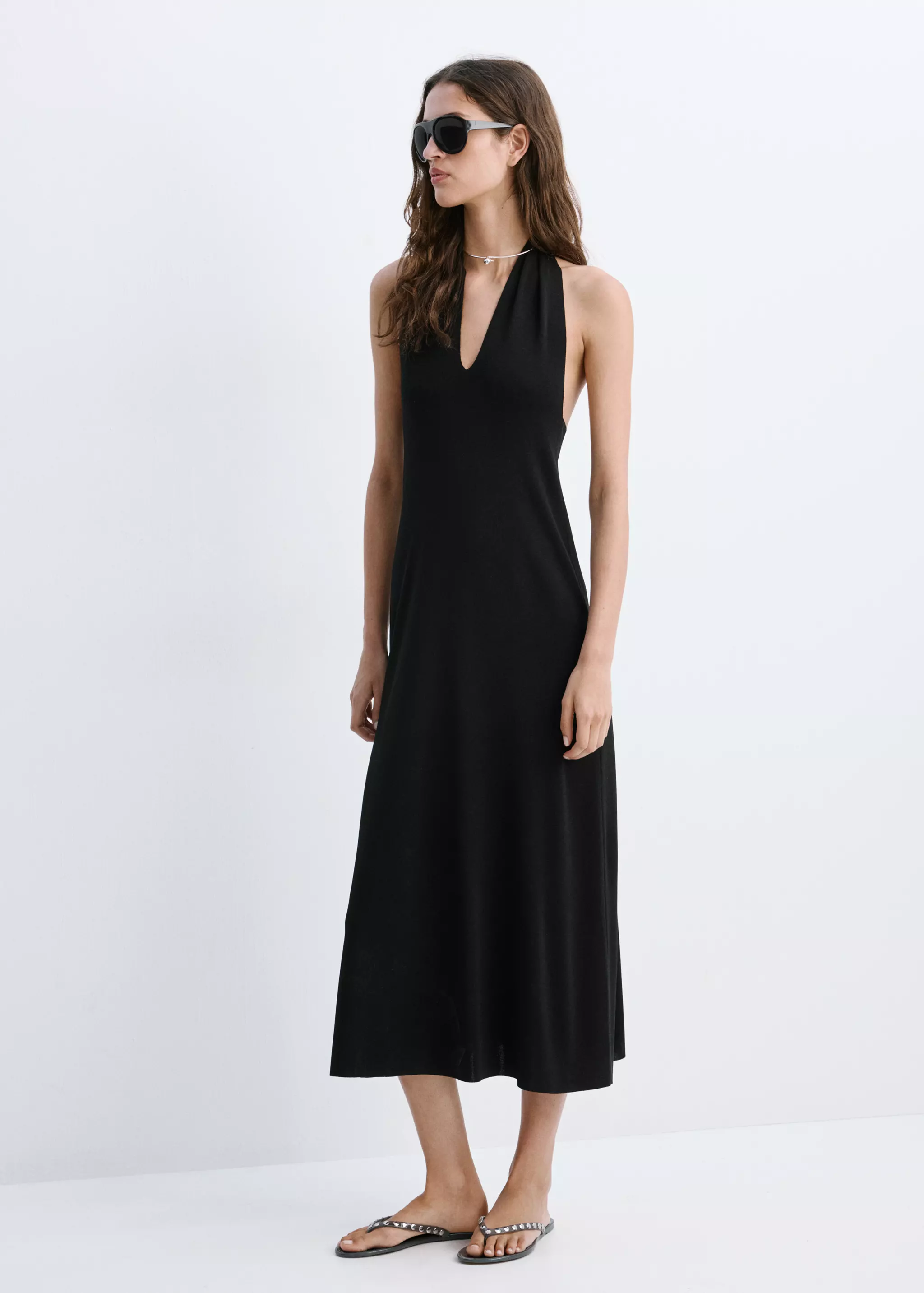 Halter Dress With Back Detail - Women | Mango Usa