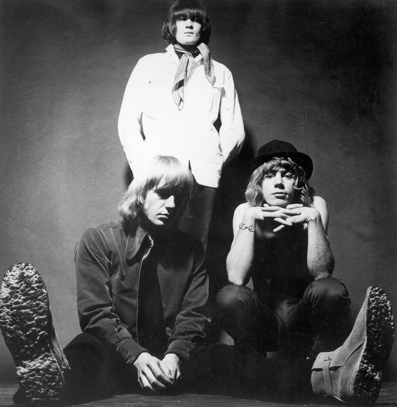 UNSPECIFIED - CIRCA 1968: Photo of Soft Machine. Clockwise from bottom left: Robert Wyatt, Mike Ratledge, Kevin Ayers (1944 - 2013). (Photo by Michael Ochs Archives/Getty Images)