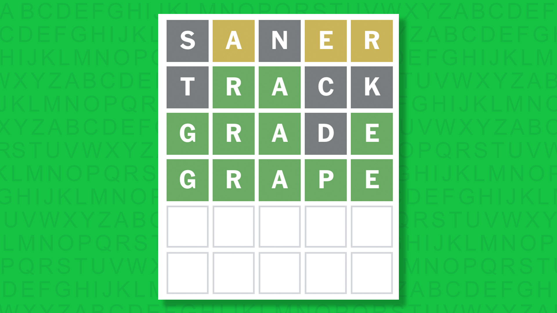 NYT Wordle answer for game 1863 on a green background