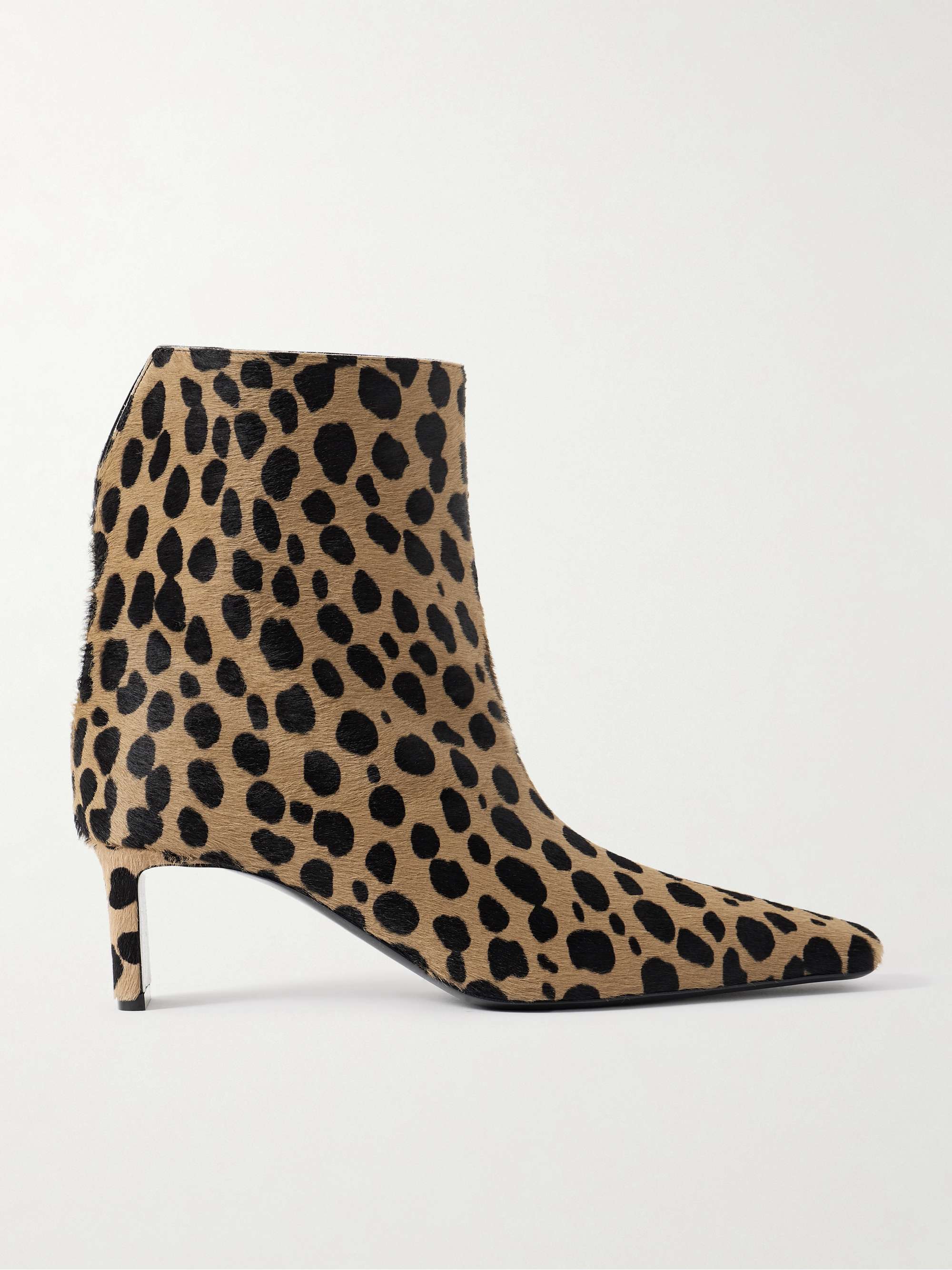 Ona Leopard-Print Calf Hair Ankle Boots