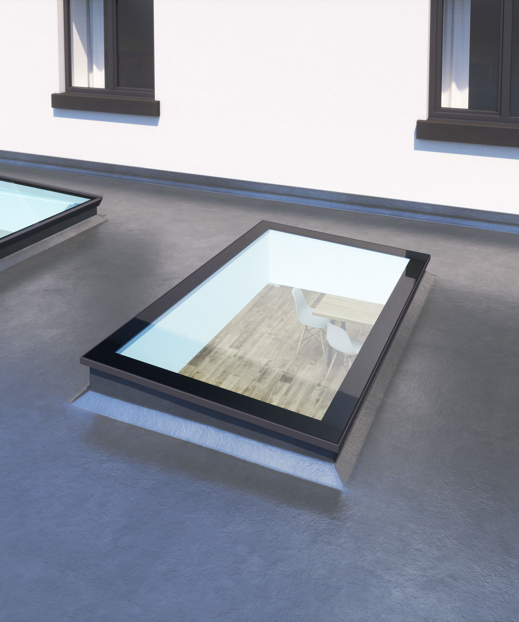 modern flag glass rooflight in an extension roof
