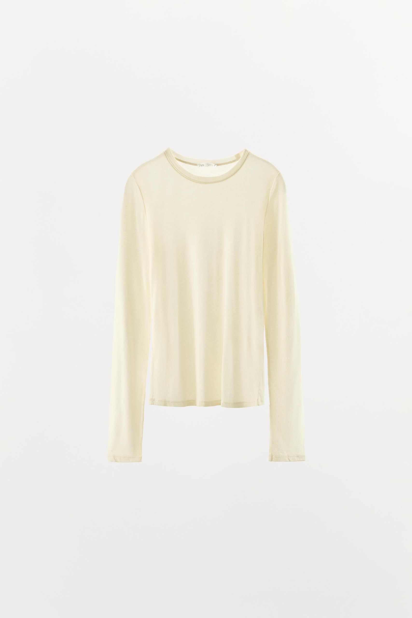 Silk Blend Long-Sleeve T-Shirt - Ecru - Xs