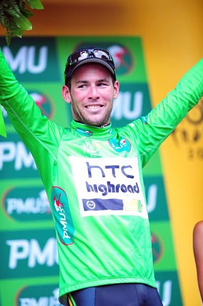 Mark Cavendish (HTC-Highroad) is the new wearer of the green jersey.