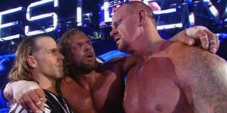 Shawn Michaels, Triple H, and The Undertaker at WrestleMania 28