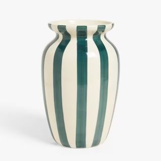 John Lewis Hand Painted Striped Stoneware Vase, H26.5cm