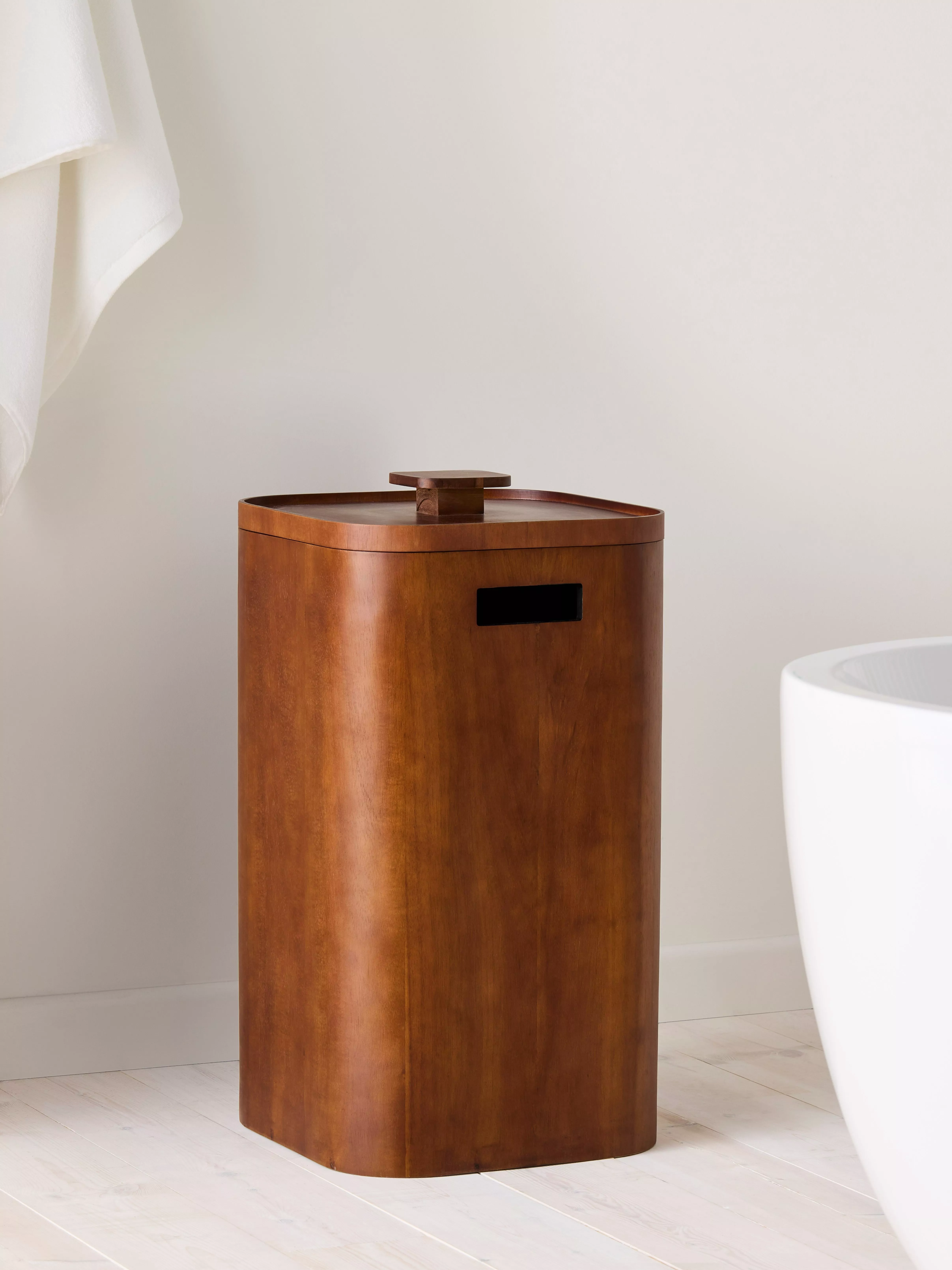 John Lewis Mid-Century Laundry Hamper, (fsc-Certified Acacia Wood), Brown