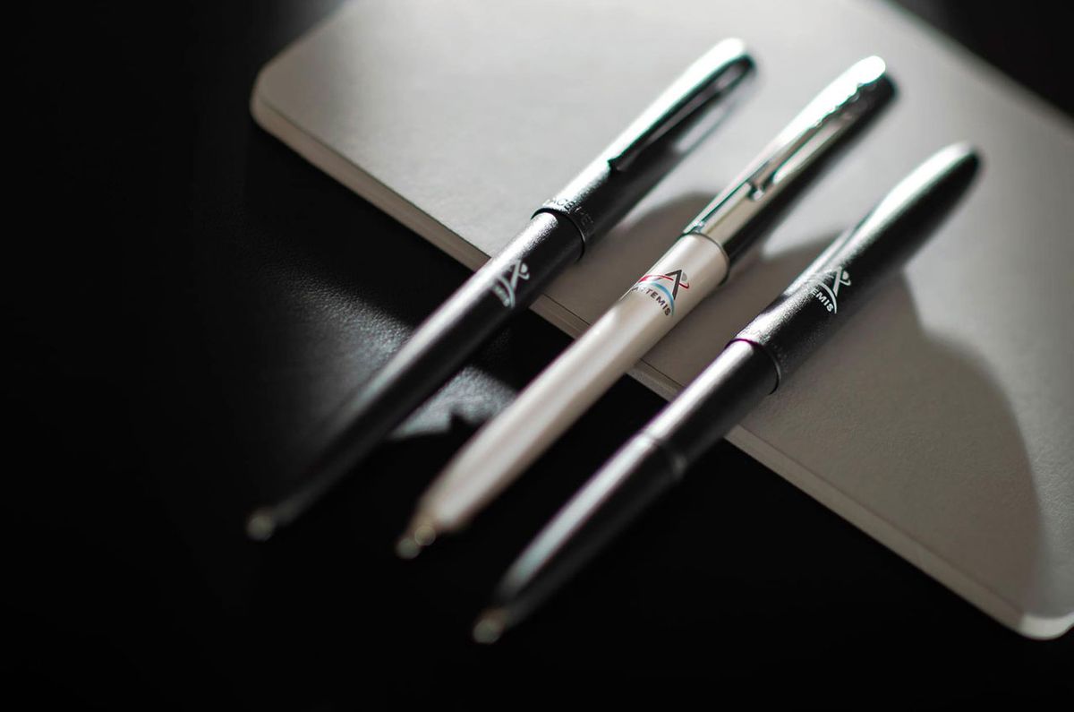 Fisher&#039;s Artemis Space Pen Series features three different models, each emblazoned with NASA&#039;s program logo.