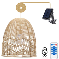 Rattan Solar Outdoor Chandelier