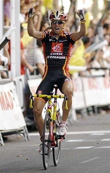 Valverde celebrates a win at this year's Vuelta