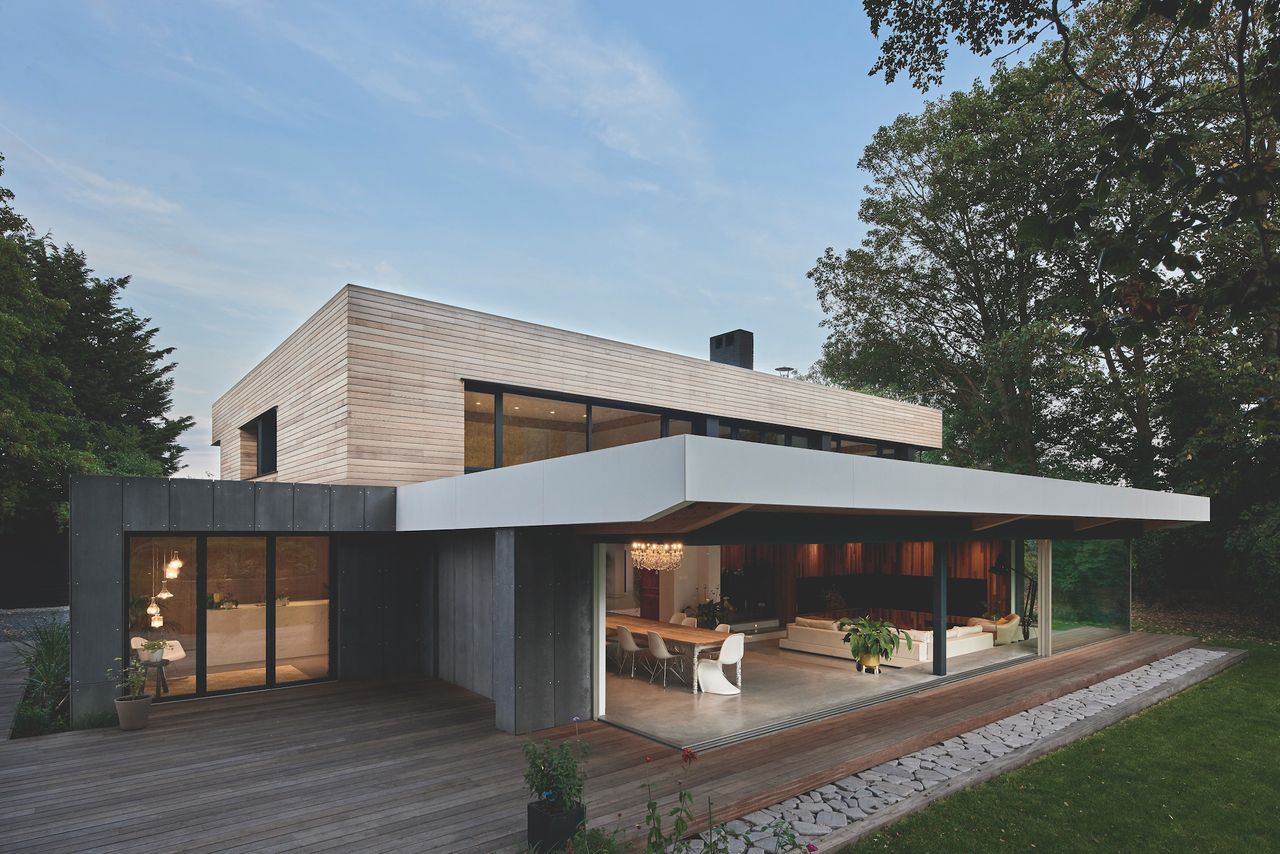 side and rear extension to modernist style house
