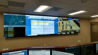 The control room’s video wall is composed of 10 LG 55-inch super narrow-bezel LED displays, which offer 700 nits of brightness, fluid performance, and 24/7 operation.