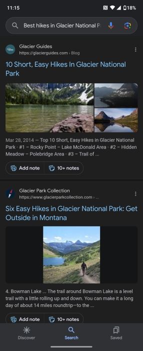 Using Google Search Notes