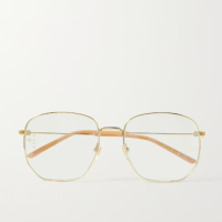 Gucci Eyewear Hexagon Framed Gold Tone Optical Glasses: was $520,now$312 at Net-a-Porter (save $208)