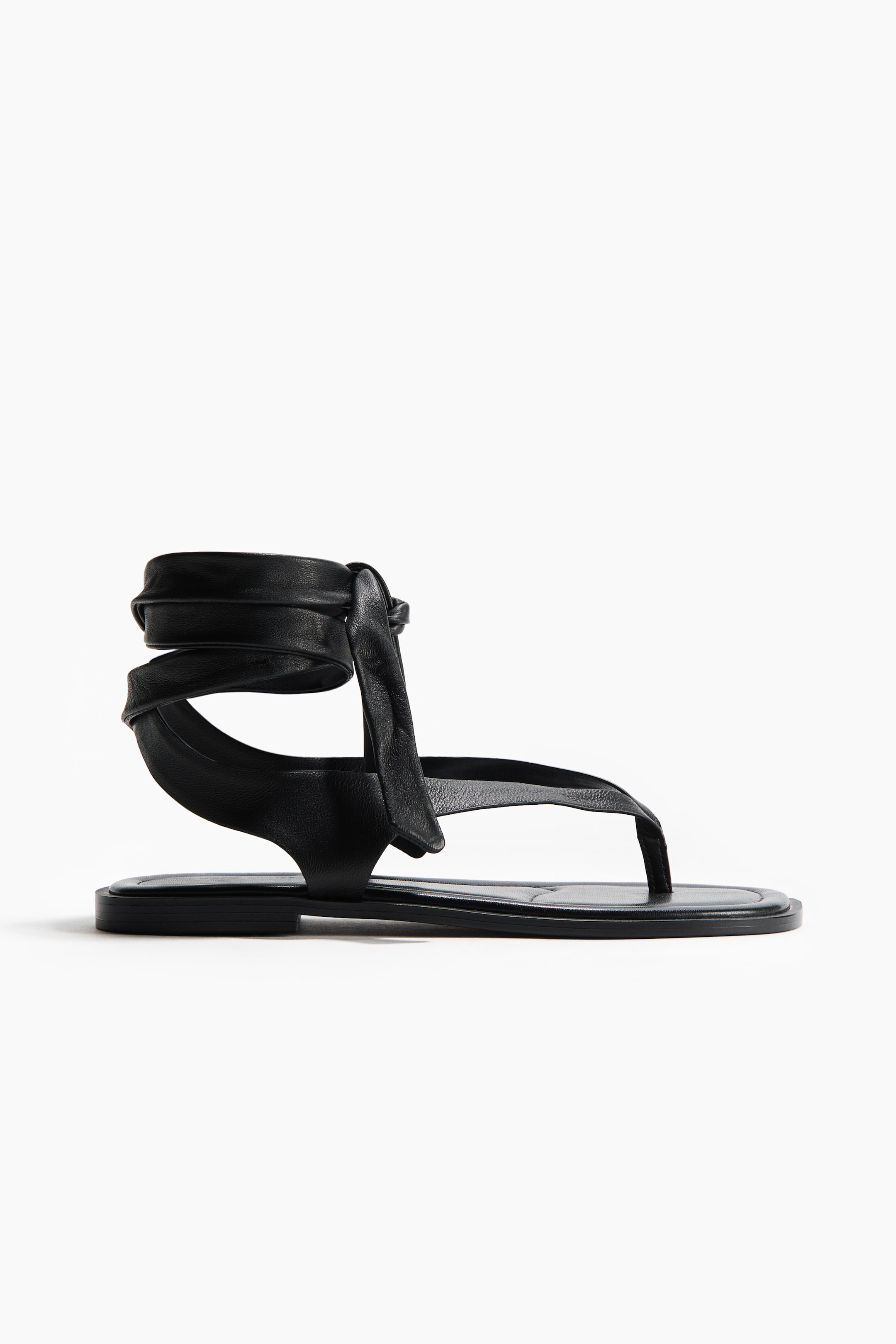 Tie-Detail Leather Sandals