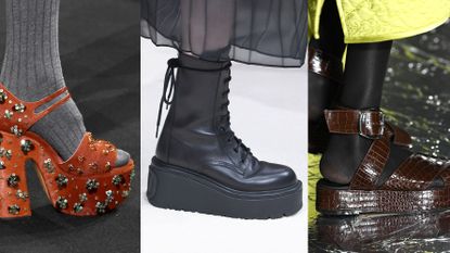 Chanel shoes fall 2019 is about platform wedges and snow boots