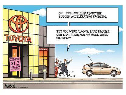 Editorial cartoon Toyota recall