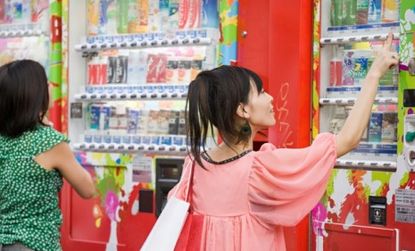 Touch screen vending machines have already debuted in Japan, but thumbprint-reading machines take it up a notch.