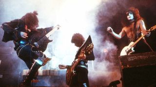 Kiss onstage in the 1970s
