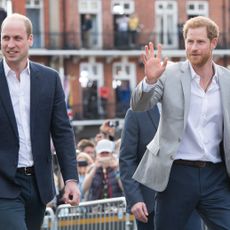 windsor, england may 18 prince harry and prince william, duke of cambridge meet the public in windsor on the eve of the wedding at windsor castle on may 18, 2018 in windsor, england photo by samir husseinsamir husseinwireimage