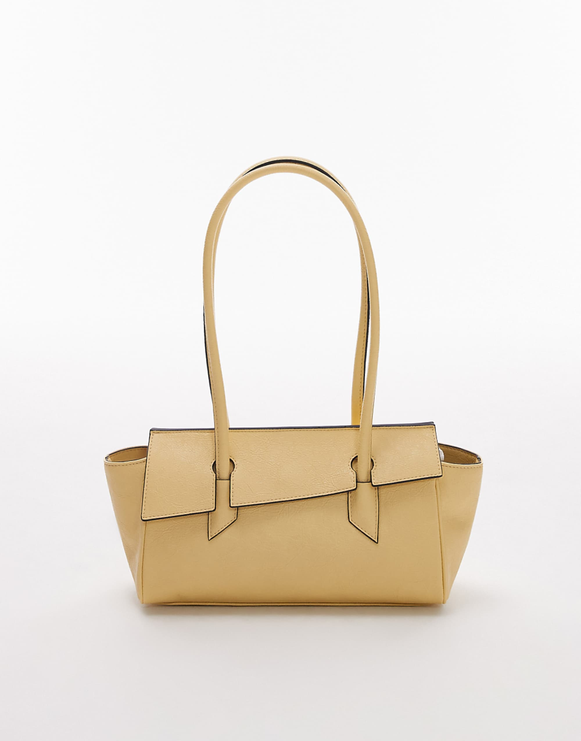 Topshop Sunny Shoulder Bag With Asymmetric Flap in Lemon