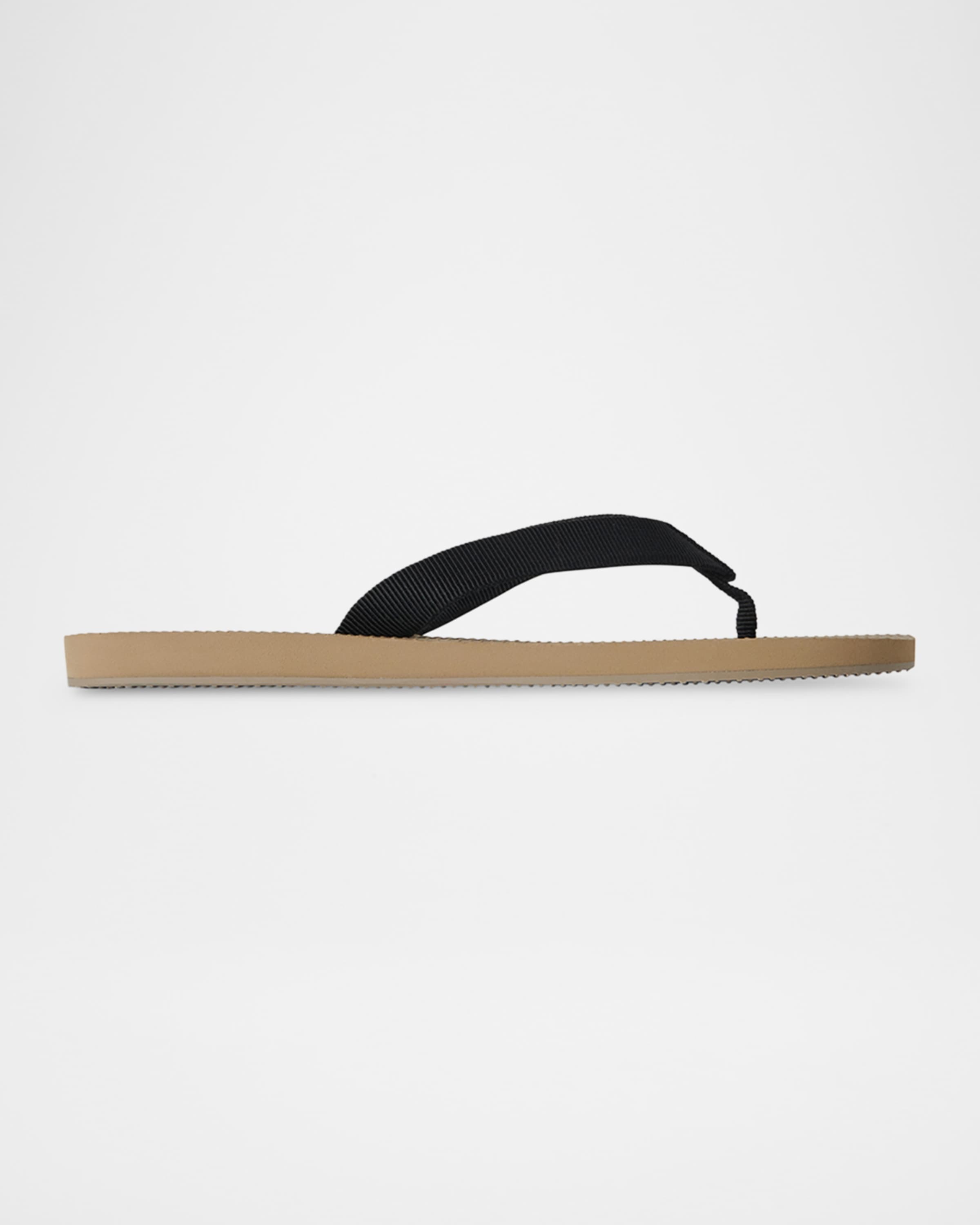 The Row, Dune Cotton Flat Thong Sandals in Iron Grey