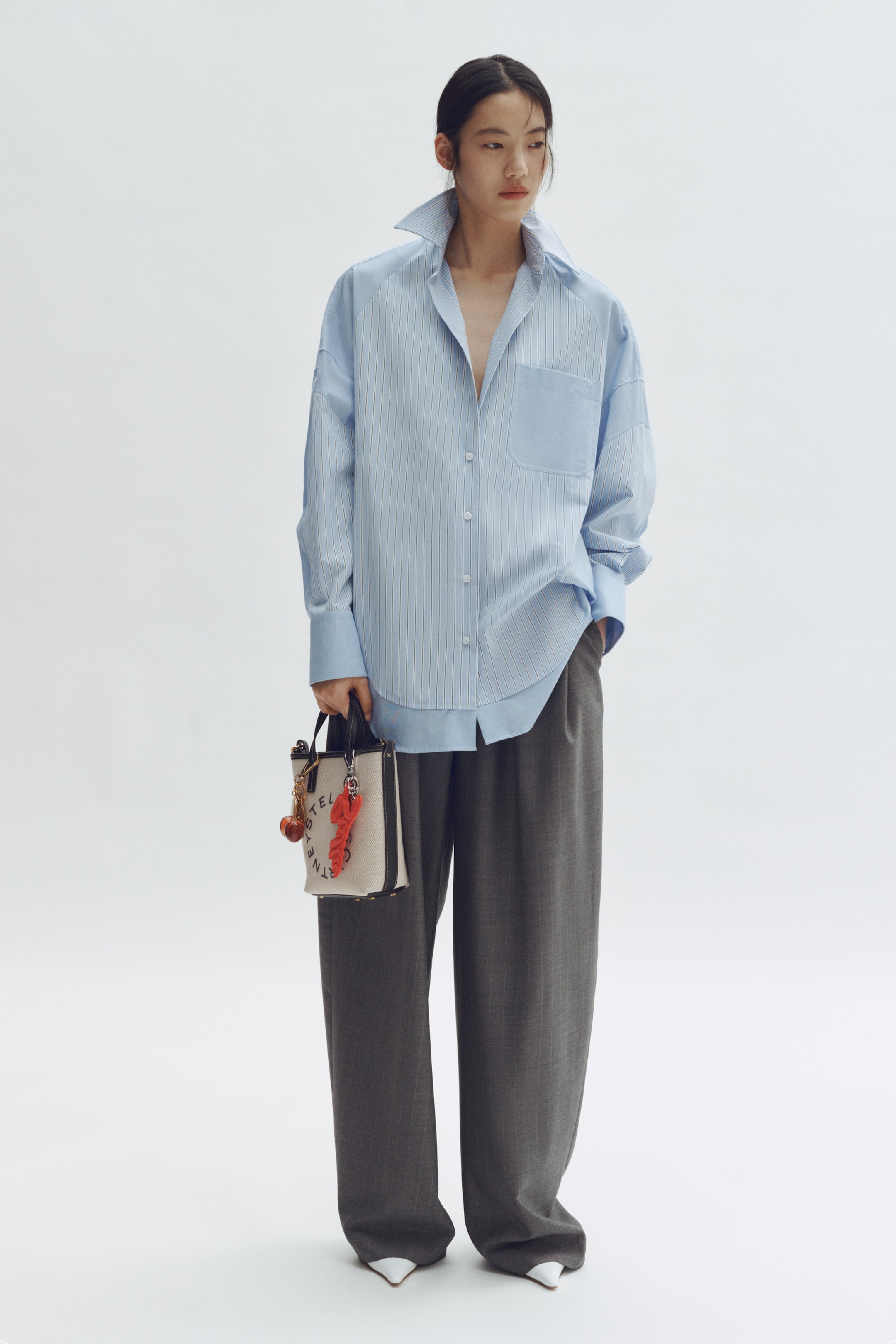 Oversized Panelled Poplin Shirt
