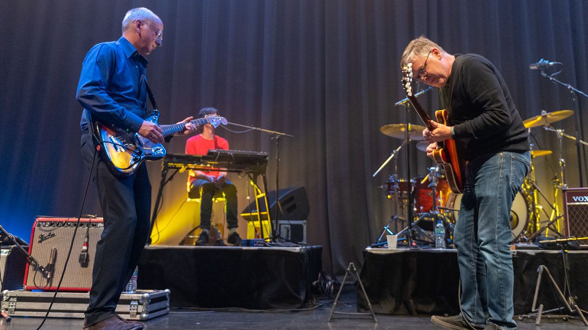 Teenage Fanclub&#039;s Ryan McGlinley [left] and Norman Blake onstage in Edinburgh