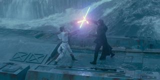 Rey and Kylo Ren battle with lightsabers in Star Wars: The Rise Of Skywalker
