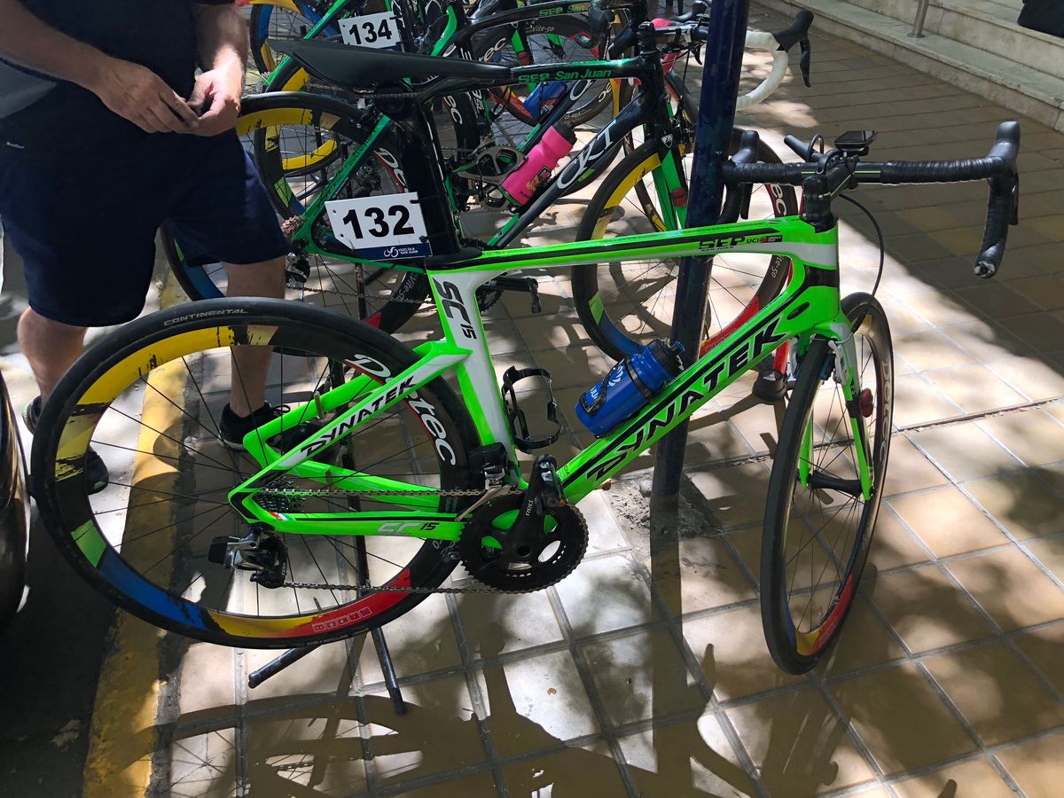 Along with the colourful wheel decals, the Dynatek frames also caught the eye