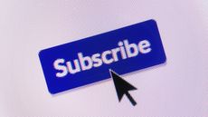 A mouse cursor hovering over a subscribe button