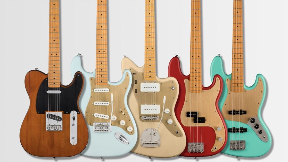 Five models from Squier&#039;s new 40th Anniversary Collection of guitars and basses