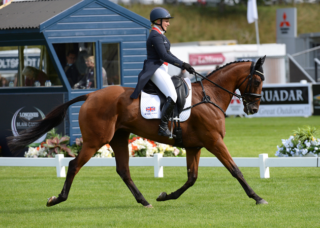 Gemma Tattersall and Arctic Soul perform their dressage at the European Eventing Championships at Blair 2015. Picture by Peter Nixon