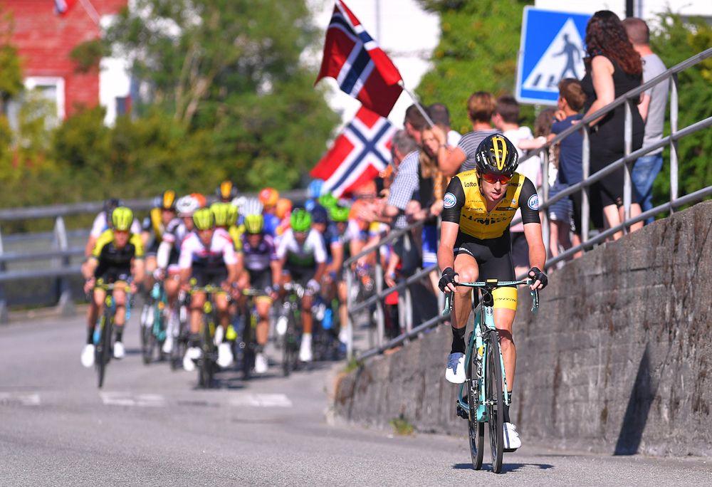 Pascal Eenkhoorn (LottoNL-Jumbo) makes a move at Tour des Fjords