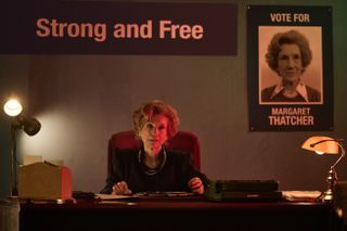 Harriet Walter as Britain's first female Prime Minister Margaret Thatcher.